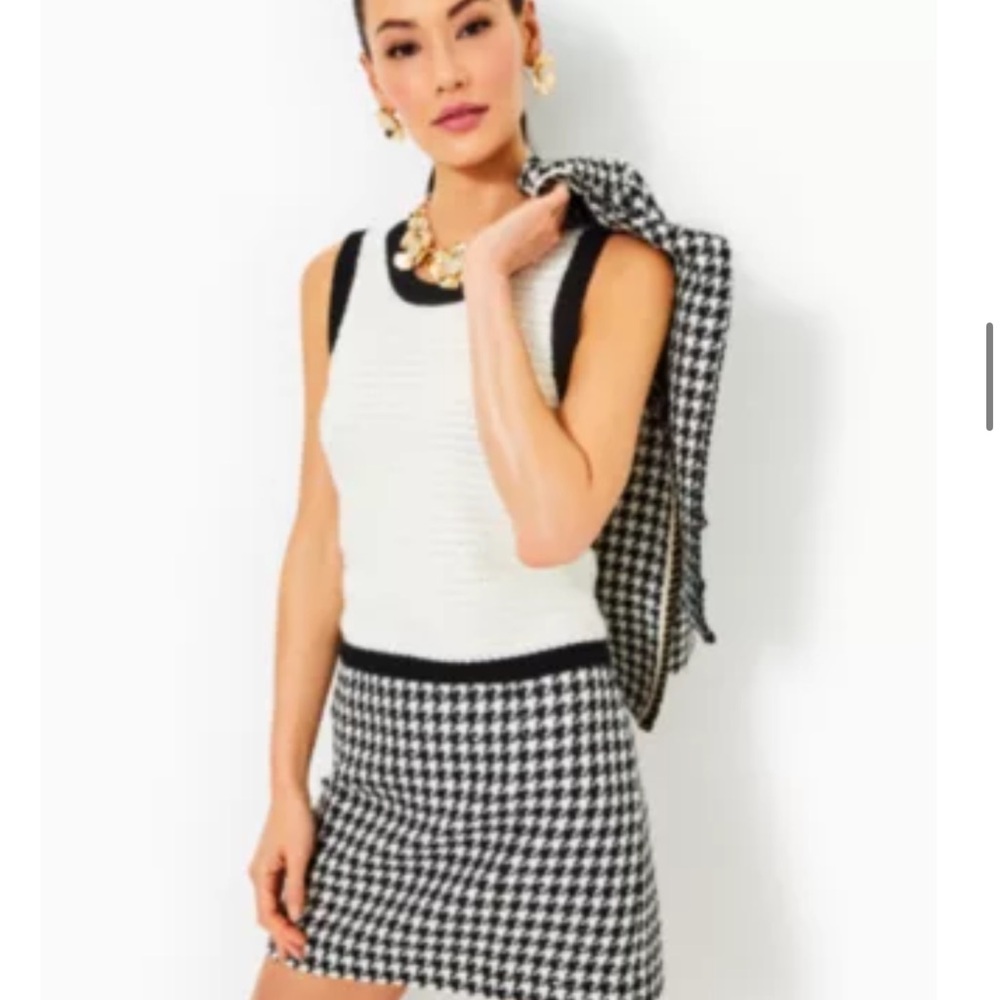 Lilly Pulitzer Houndstooth Black and White Skirt